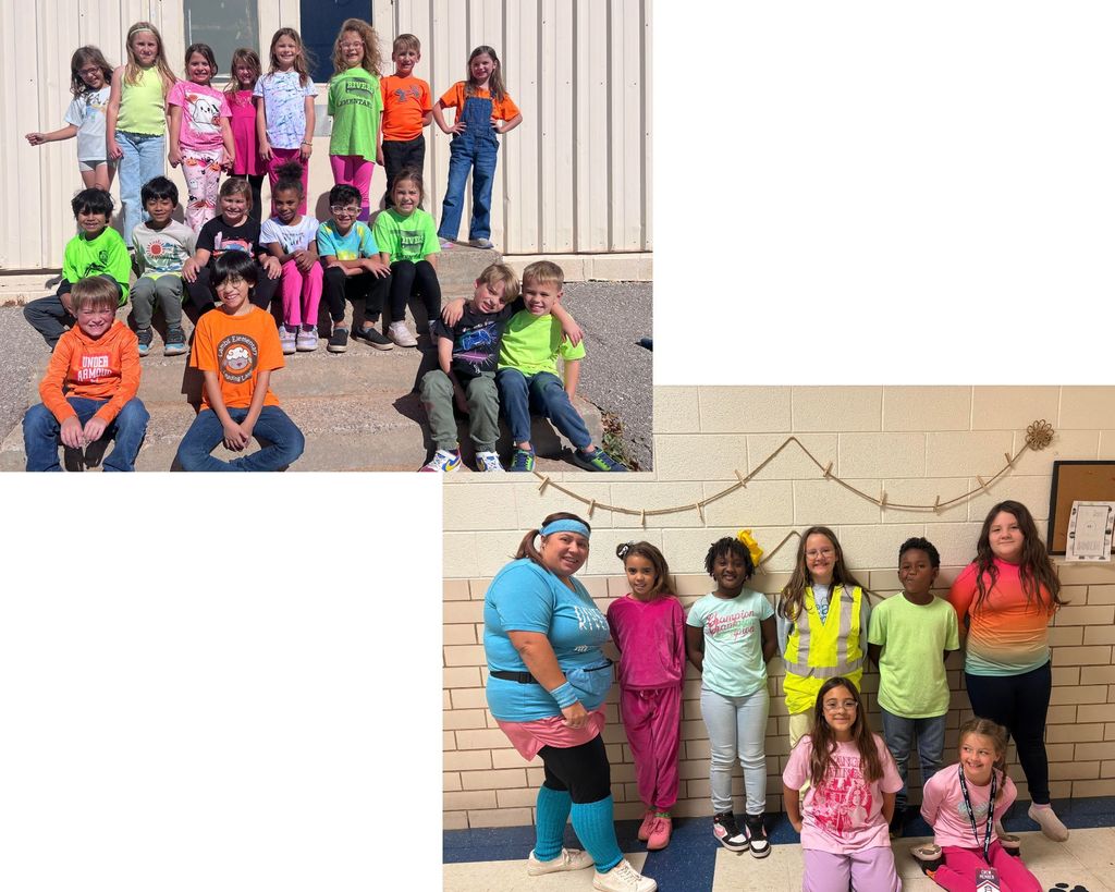 students wearing neon