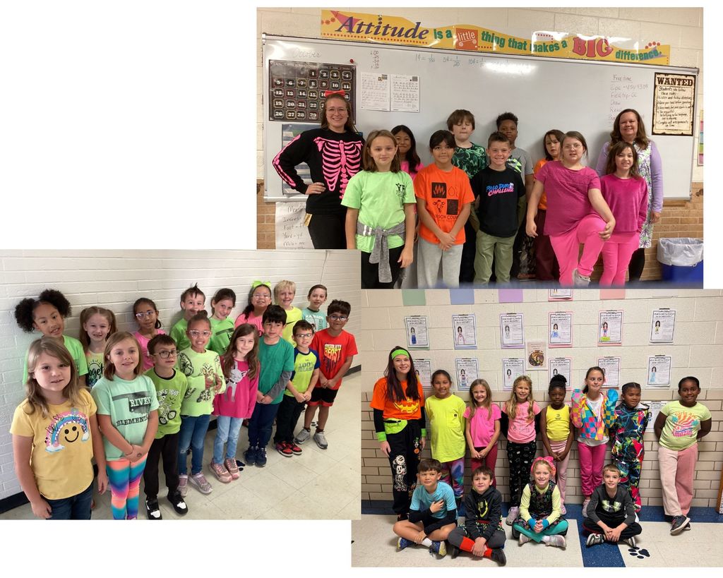 students wearing neon