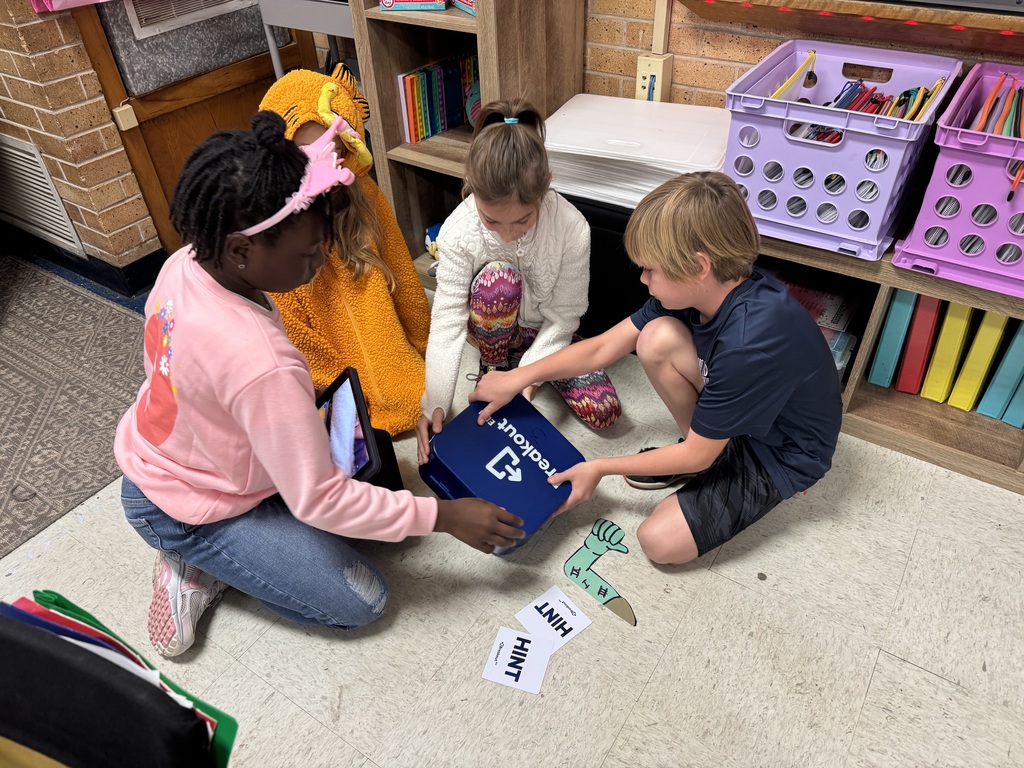students doing halloween activity