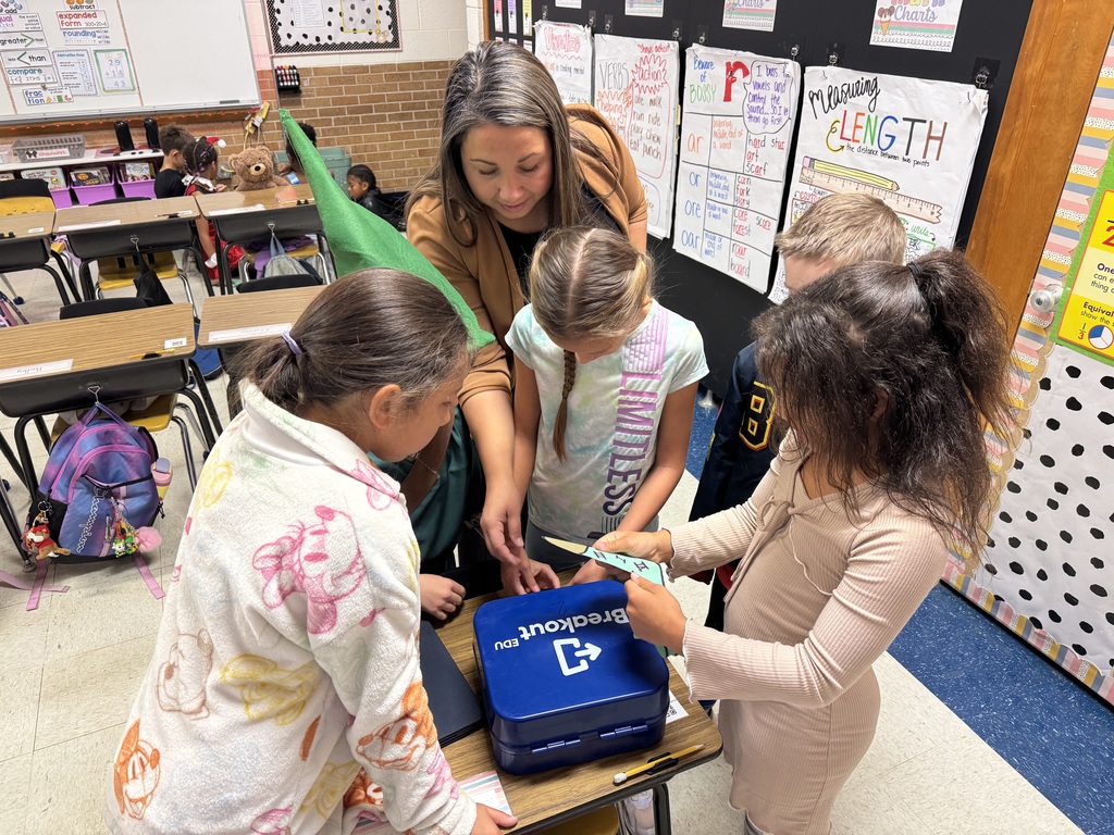 students doing halloween activity