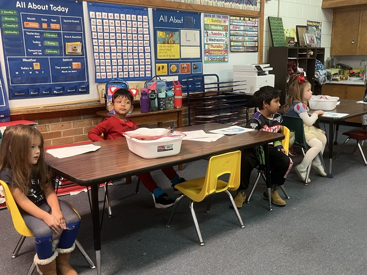 students listening to a story.