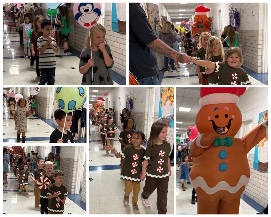 Students in a Thanksgiving Parade!