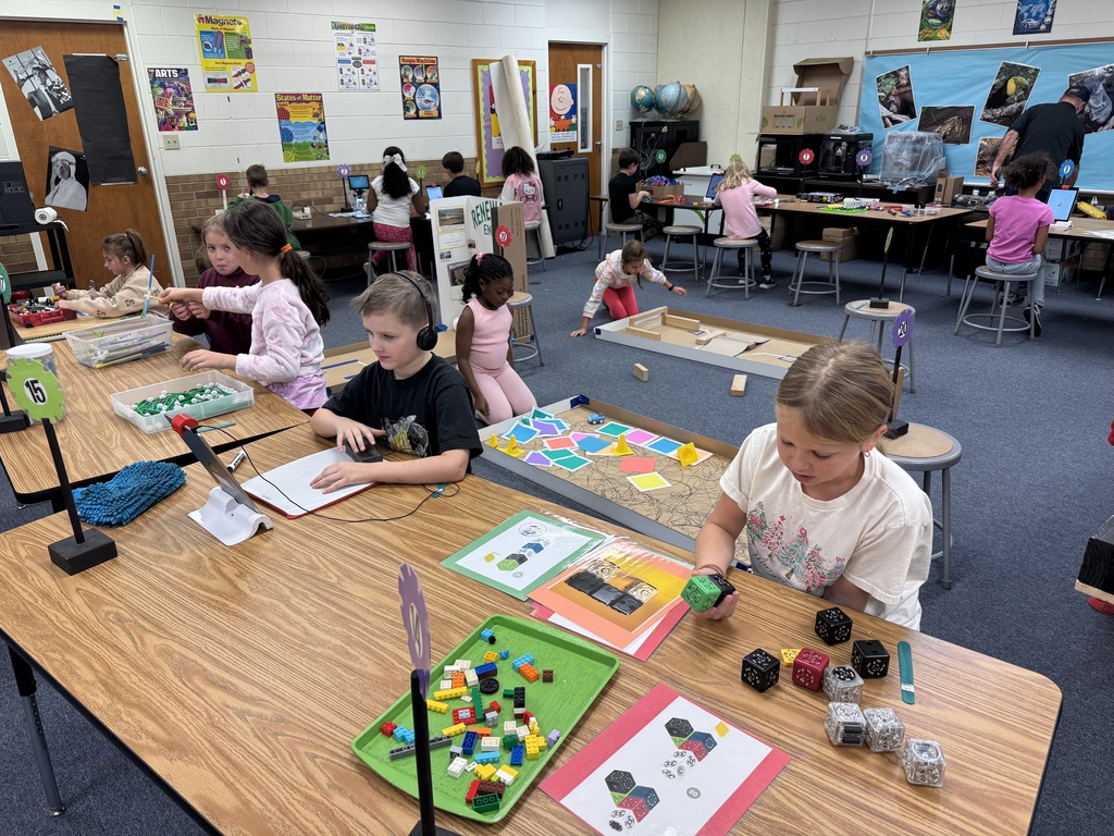 Students engaged in STEM.