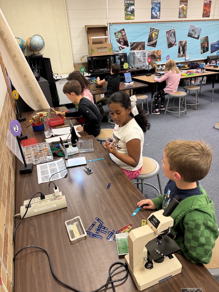 Students engaged in STEM.