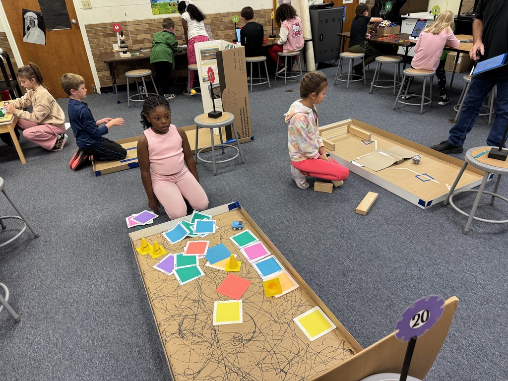 Students engaged in STEM.