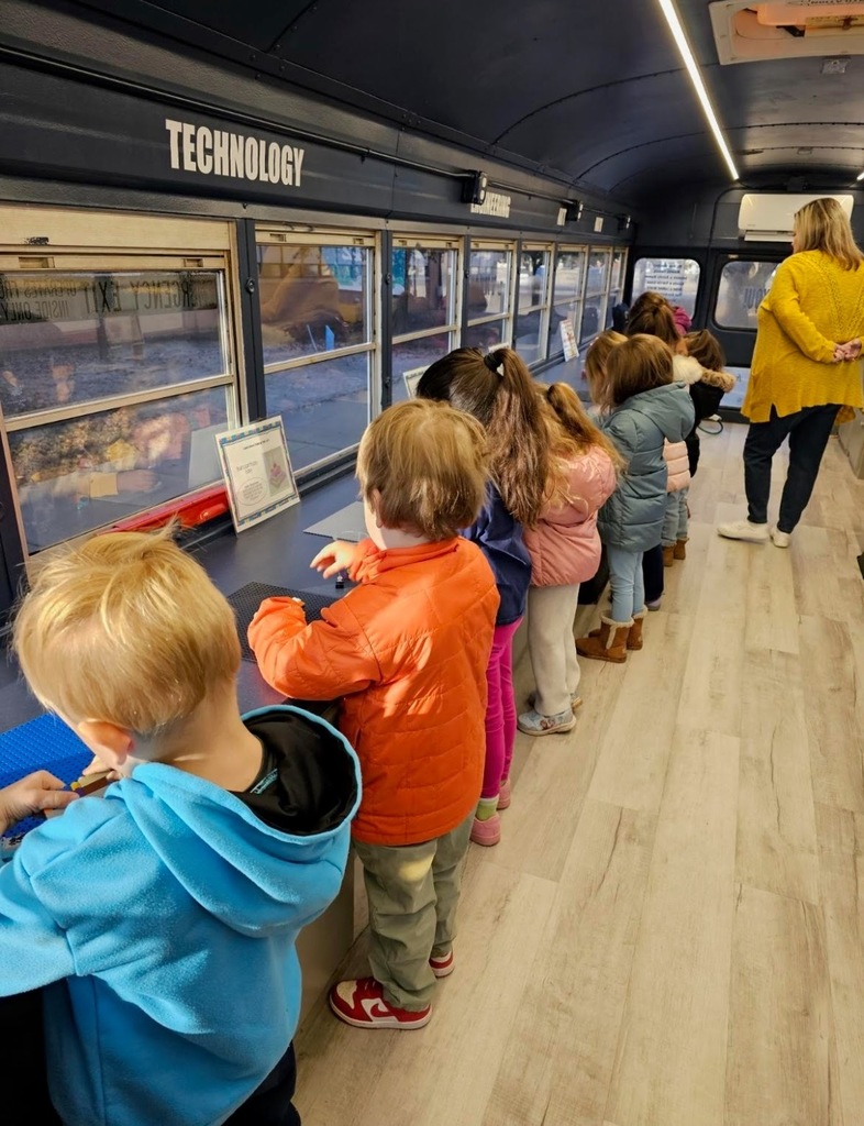 Students on the STEAM bus.