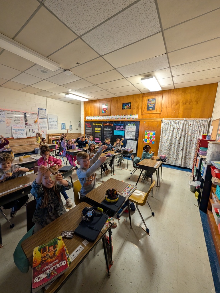 students having an ice cream party