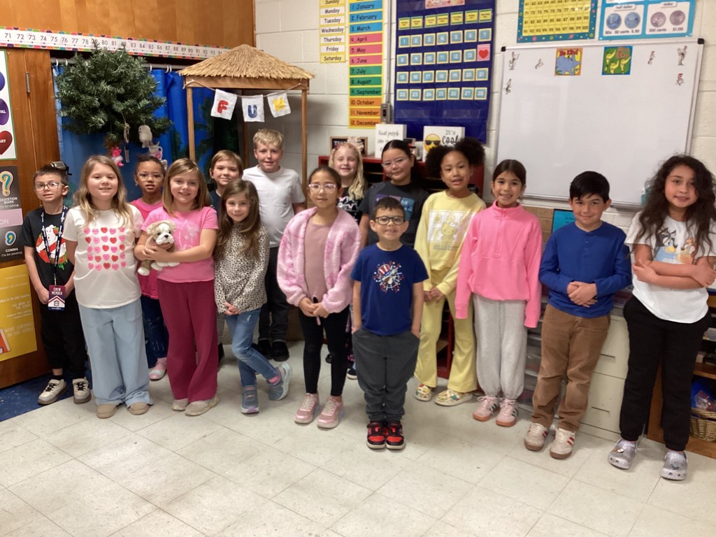 Students in spirit wear.