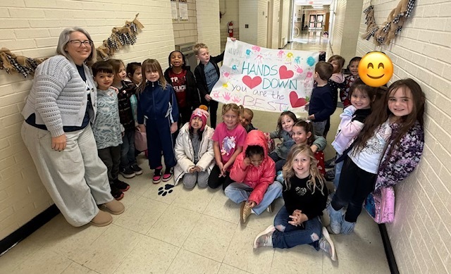 Mrs. Collins with Mrs. Briger's students