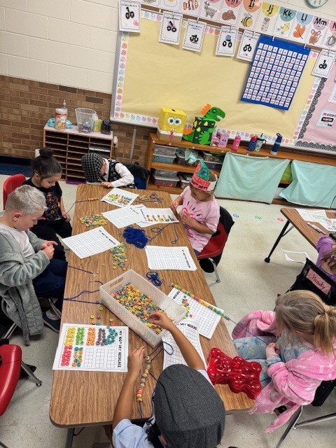 Students celebrating 100 days. 