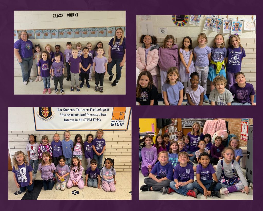 pictures of students in purple