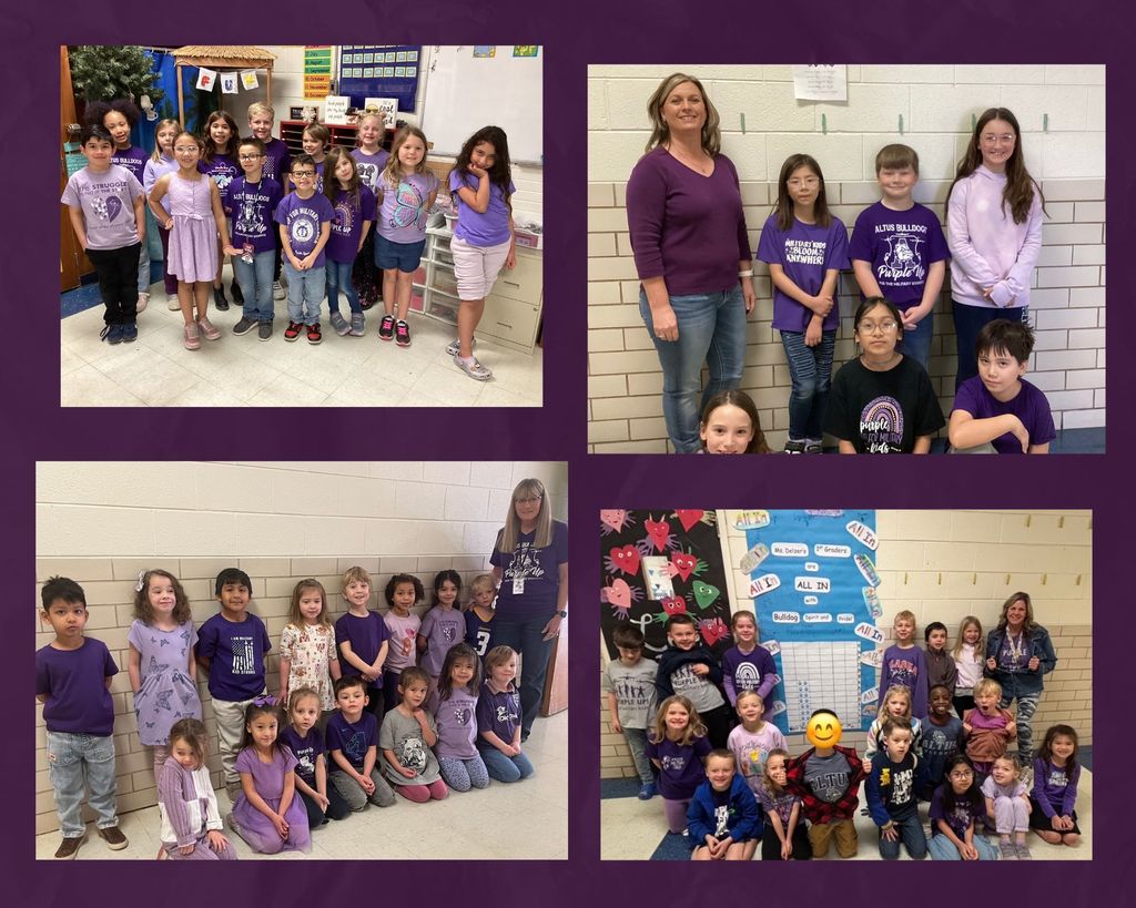 pictures of students in purple