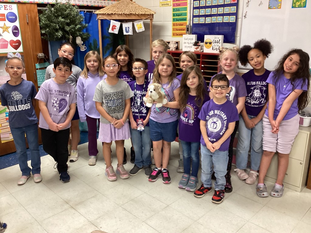 children wearing purple