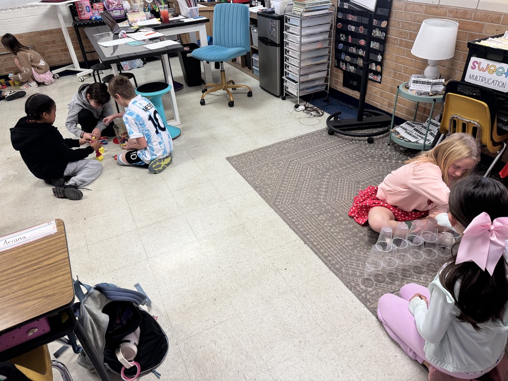 Students celebrating 100 day of school.