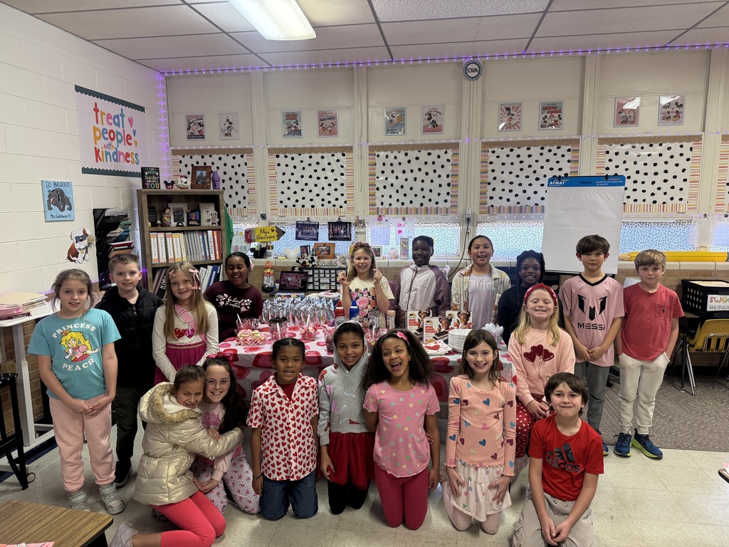 Students celebrating Valentine's day.