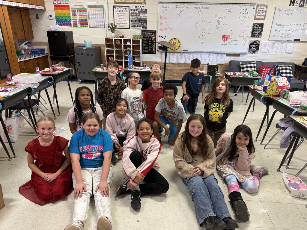 Students celebrating Valentine's day.