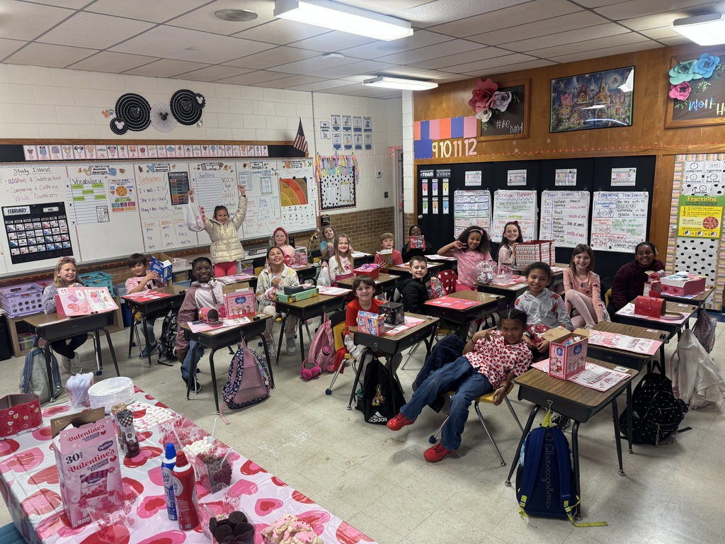 Students celebrating Valentine's day.