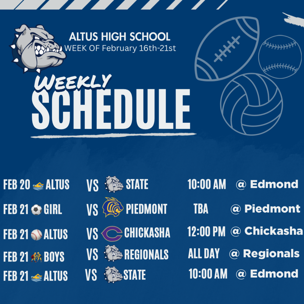 weekly sports schedule cont. 