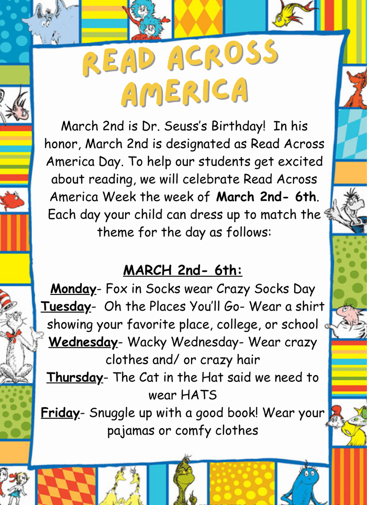 Read Across America Week Flyer