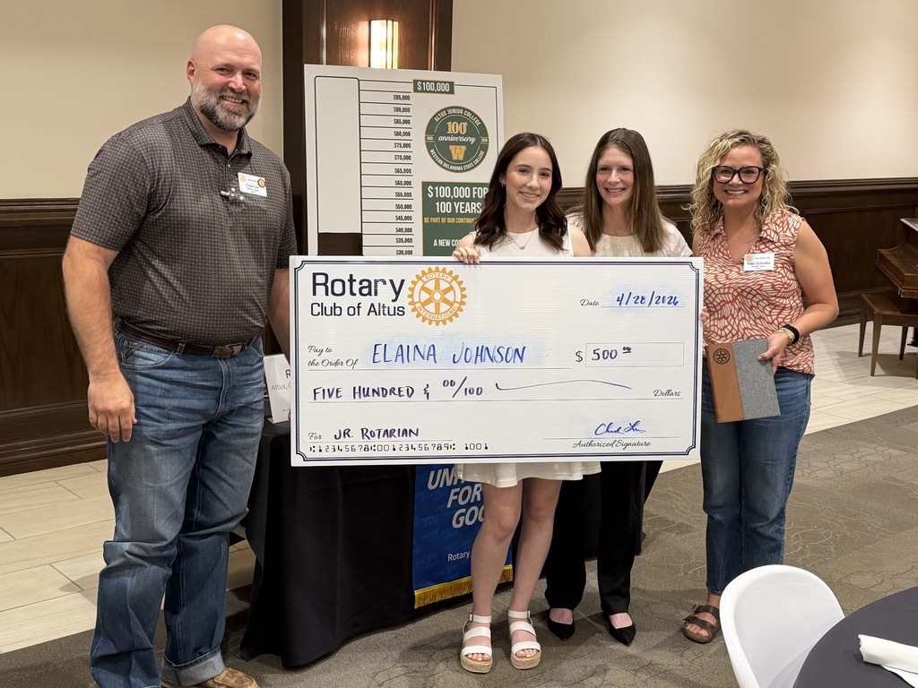 Elaina Johnson, junior Rotarian for April
