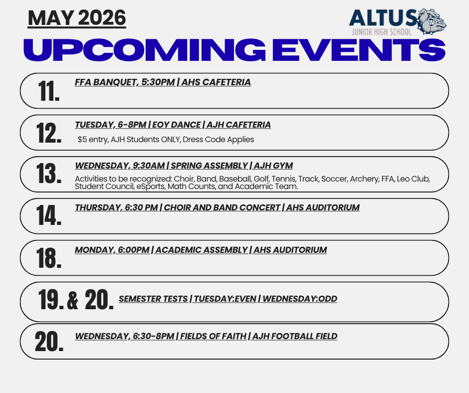 AJH Upcoming Events