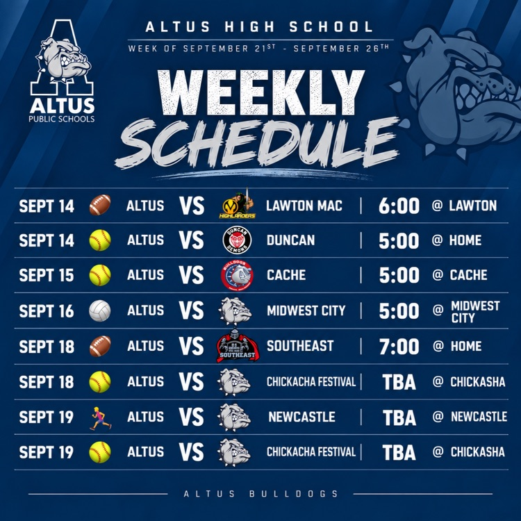 weekly schedule