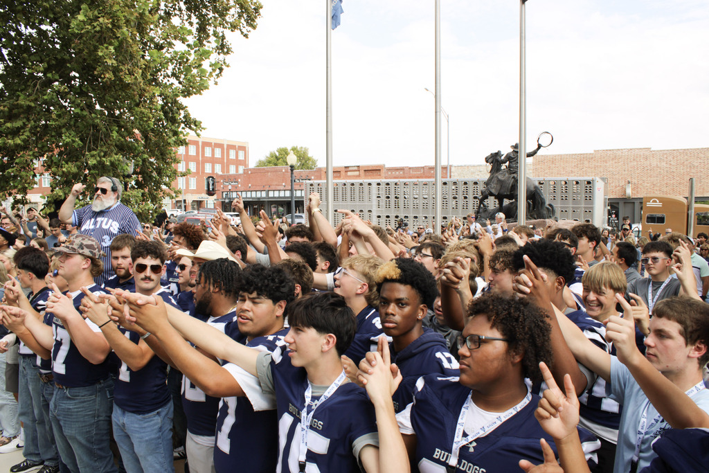 Altus Football doing Alma Matter