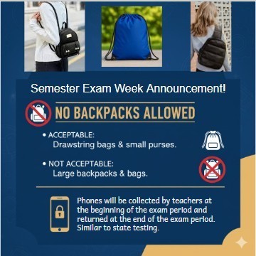 no backpacks