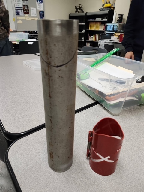 Welding 2 learning how to make a template of a miter cut into pipe