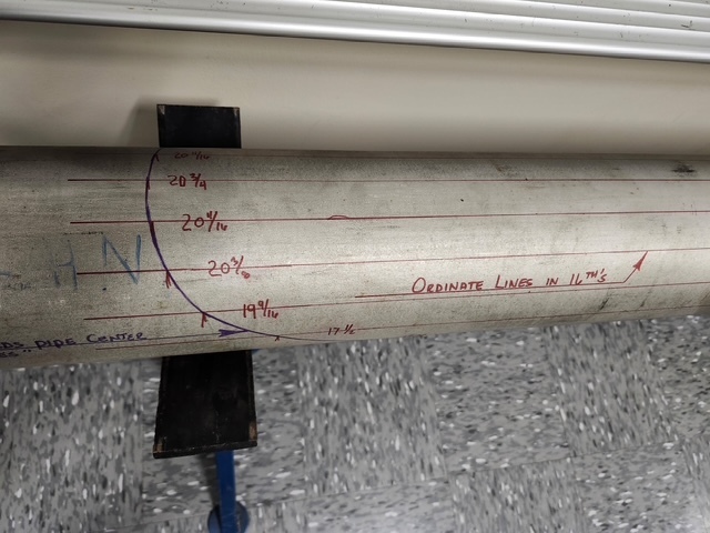 Welding 2 learning how to make a template of a miter cut into pipe