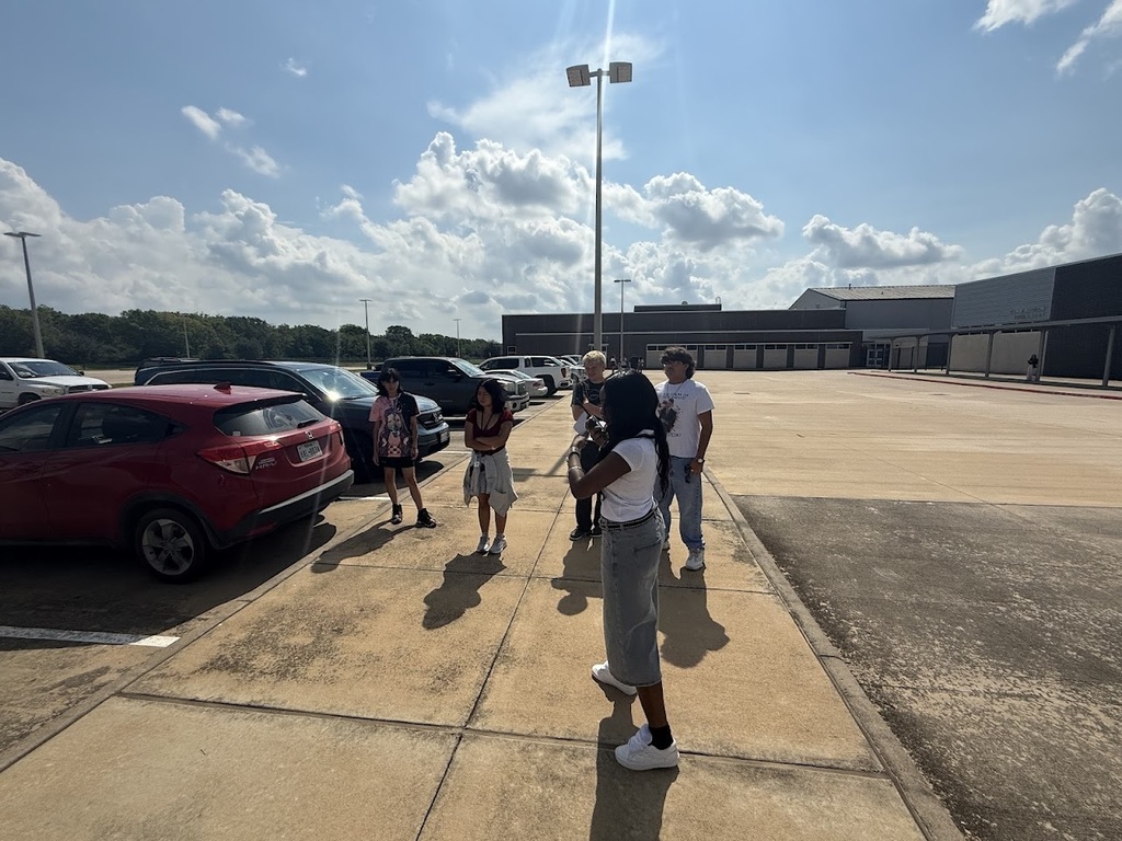 Students using two way radios