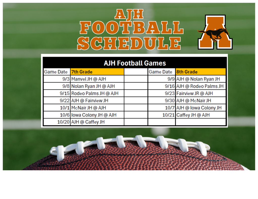 AJH football schedule