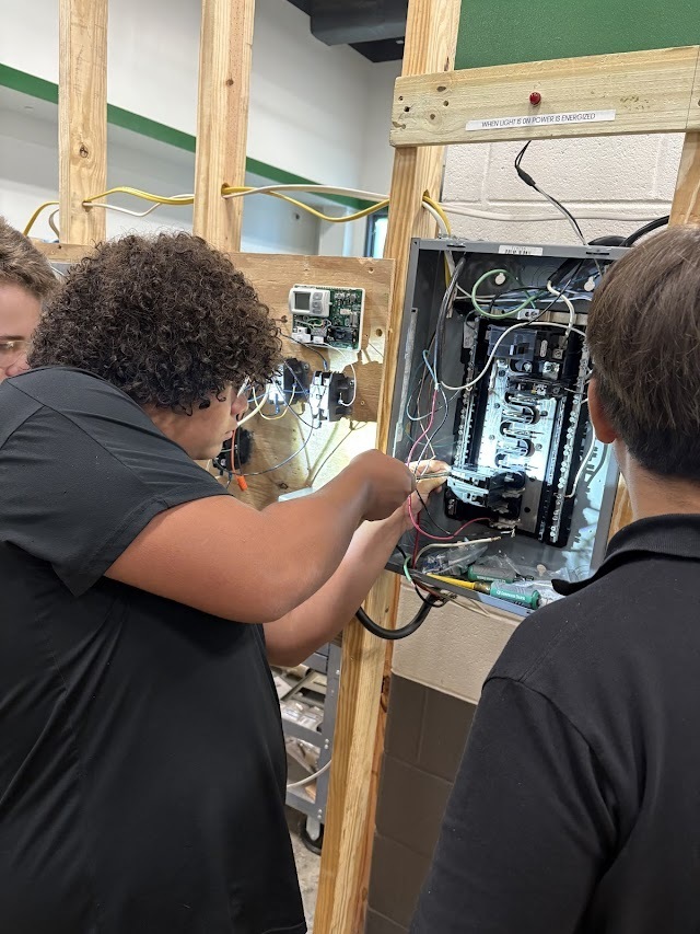 Students working on electrical