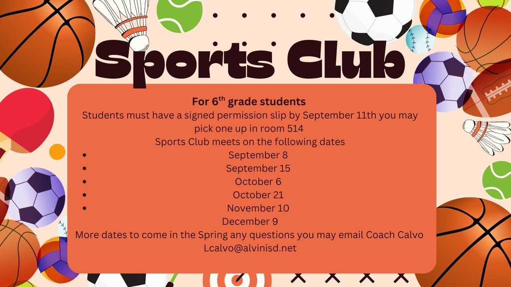 6th grade sports club