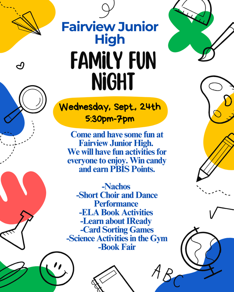 Family Fun Night This Wednesday 9/24/25 5:30-7PM