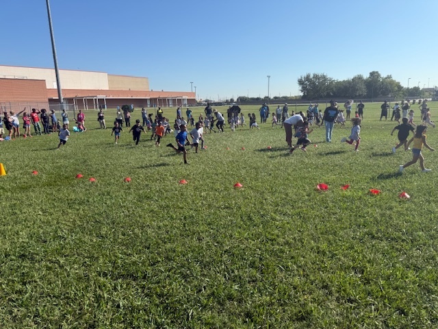 Kindergarteners running