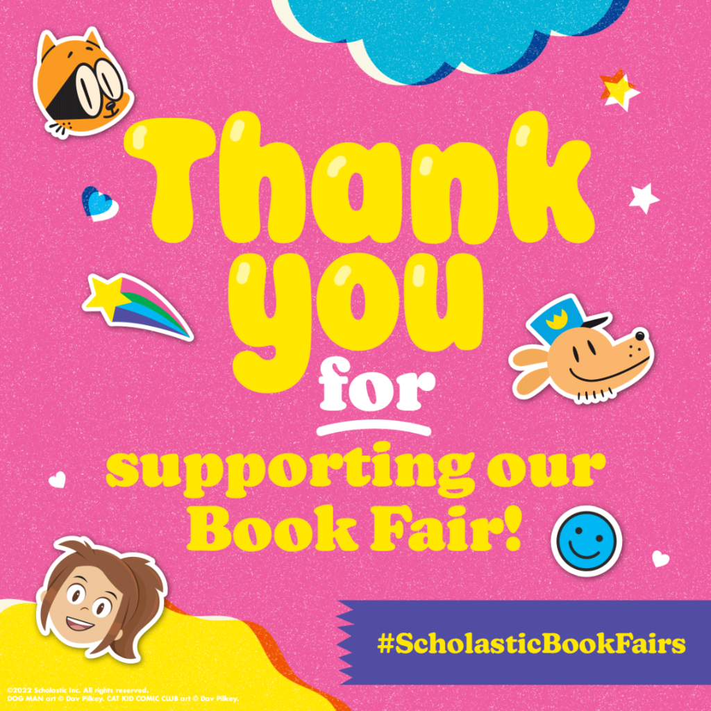 Book Fair Thank You Flyer - thank you for supporting our book fair