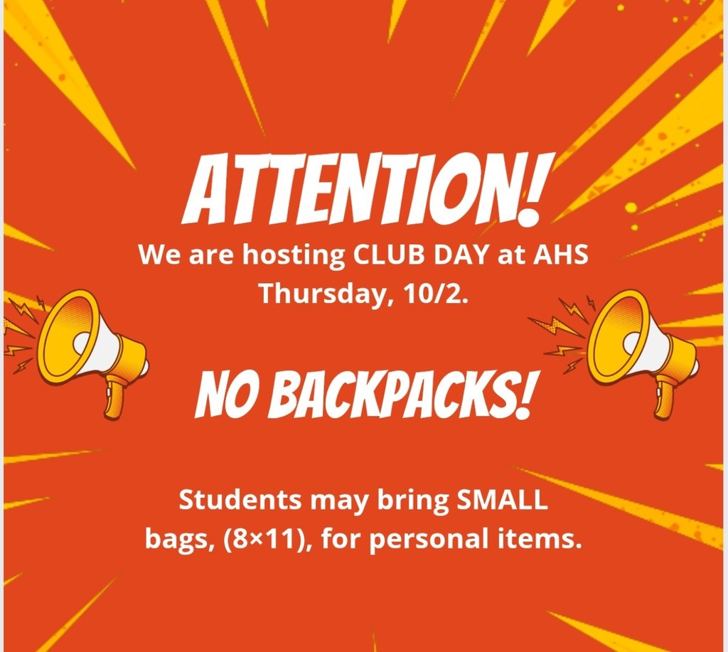 no backpacks, Club day