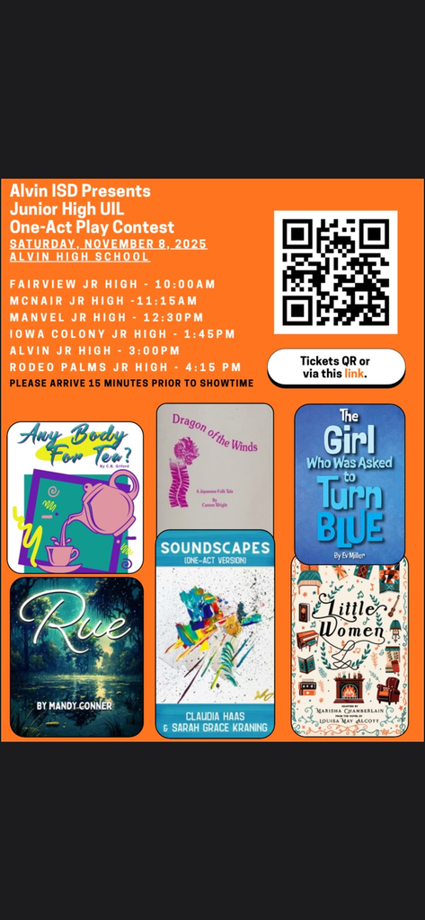 Alvin’s JH OAP Competition schedule for Nov. 8, 2025.