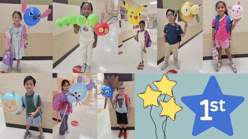 1st Grade Student Pics of their balloons over broadway project