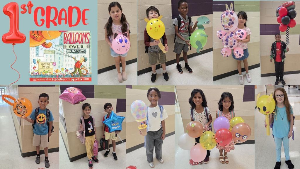 1st Grade Student Pics of their balloons over broadway project