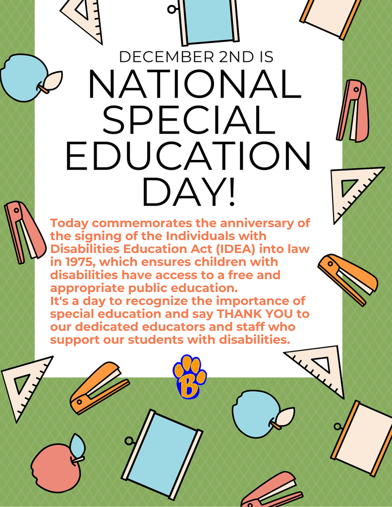 December 2nd is  National Special Education Day!