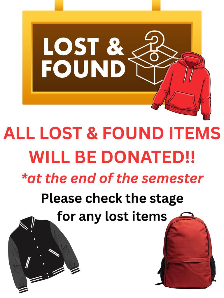 Lost and Found to be donated