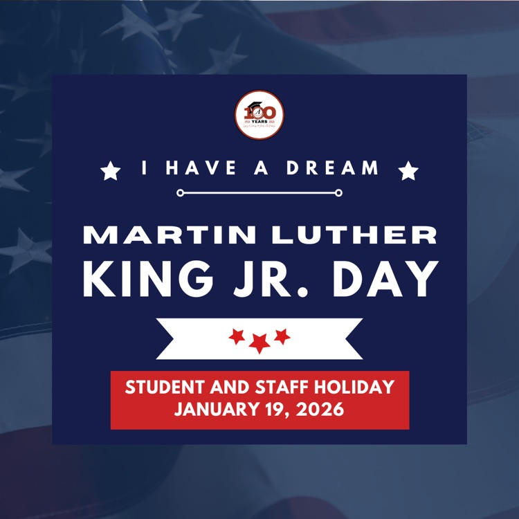 Flyer for MLK Holiday on January 19, 2026