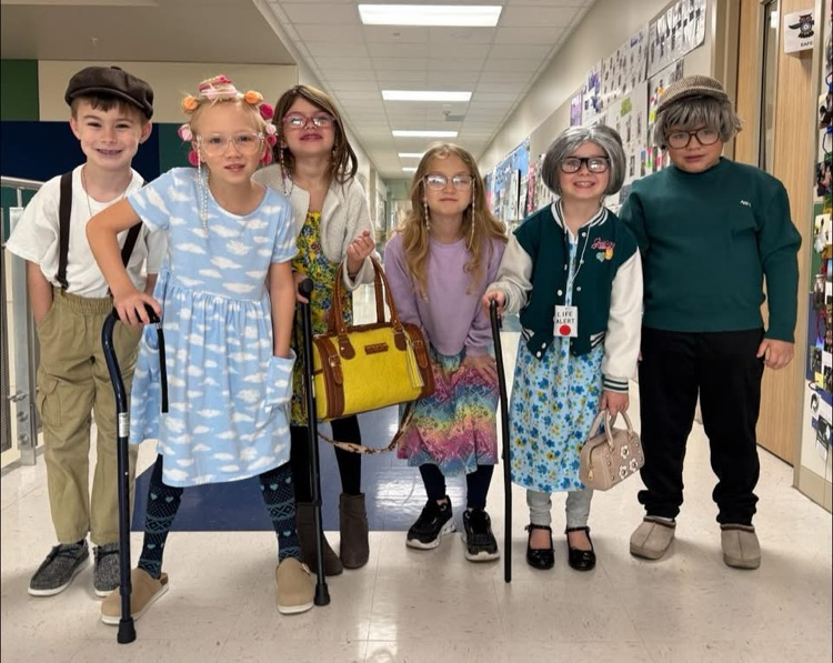 students dressed as old people.