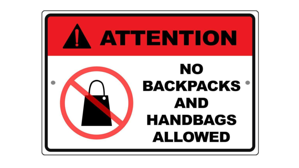 No Backpacks