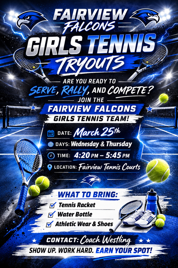 Girls' Tennis tryouts March 25!