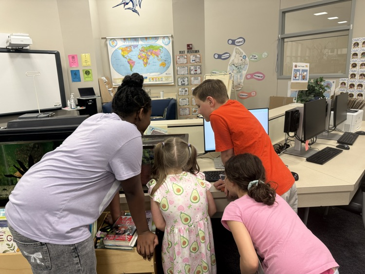 4th graders looking at butterflies 