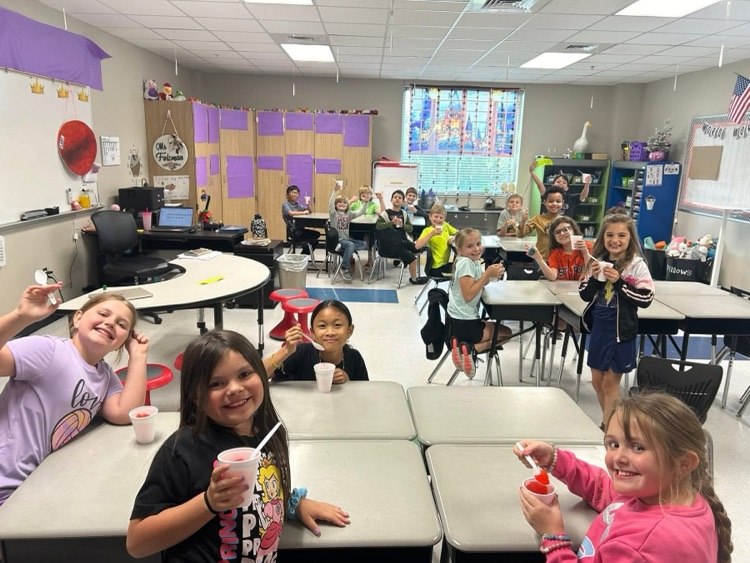 students with slushies
