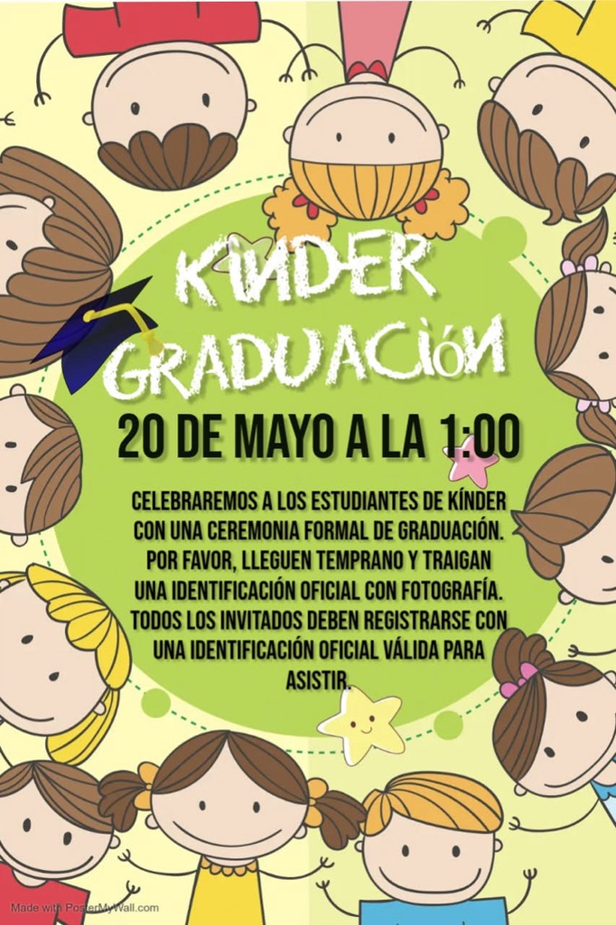 Kinder graduation flyer in Spanish